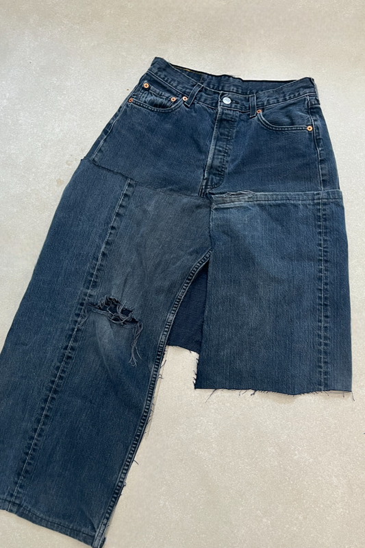 CUSTOM VINTAGE LEVI DENIM MIDI SKIRT- MADE TO ORDER - CLOSET LUNA