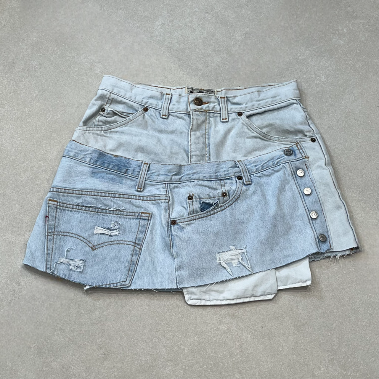 layered custom levi mini skirt