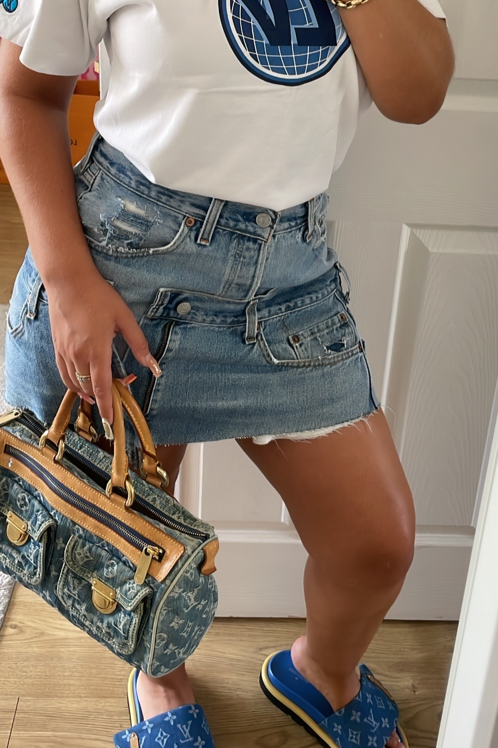 REWORKED LAYERED LEVI SKIRT "PERSIAN" - MADE TO ORDER - CLOSET LUNA