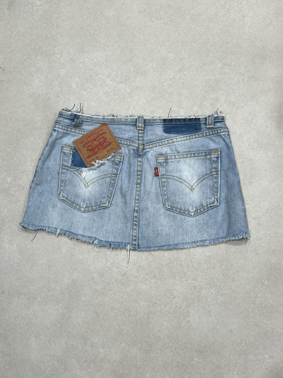 "NO WAIST" VINTAGE LEVI MINI SKIRT - MADE TO ORDER - CLOSET LUNA