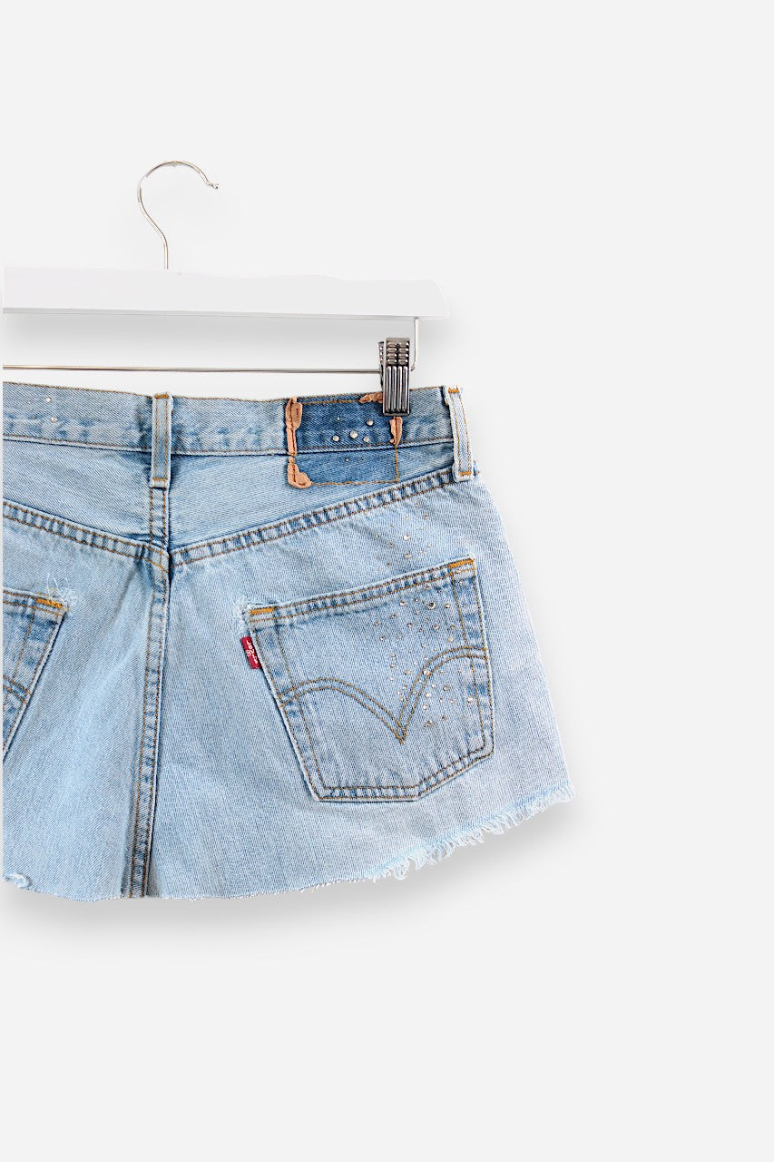 "RHINESTONE" DENIM MINI | W30 - CLOSET LUNA
