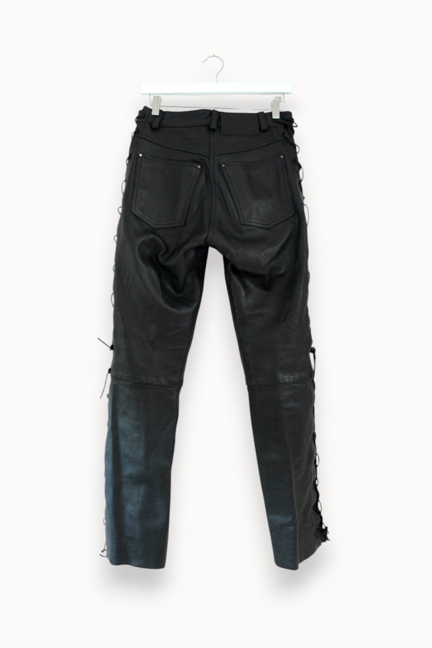Luna Lace Up Leather Pants 05 - CLOSET LUNA