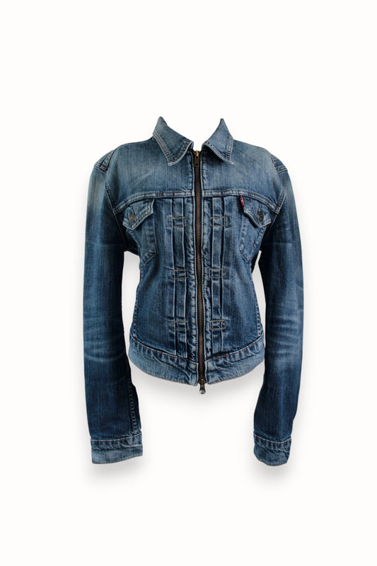 VINTAGE LEVI ZIP UP DENIM JACKET | SIZE M