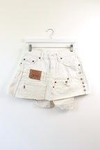 "LAYERED" REWORKED CUSTOM DENIM VINTAGE LEVI MINI SKIRT W30" - CLOSET LUNA